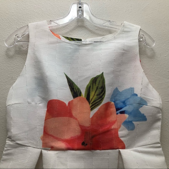 Christian Siriano Women's Size M Sleeveless Bold Floral Print Mini Summer Dress - Picture 4 of 9